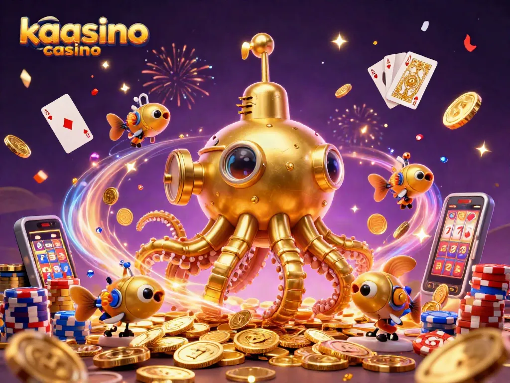 Experience thrilling action at kaasino casino with a vibrant underwater scene filled with gold coins and exciting gaming elements.