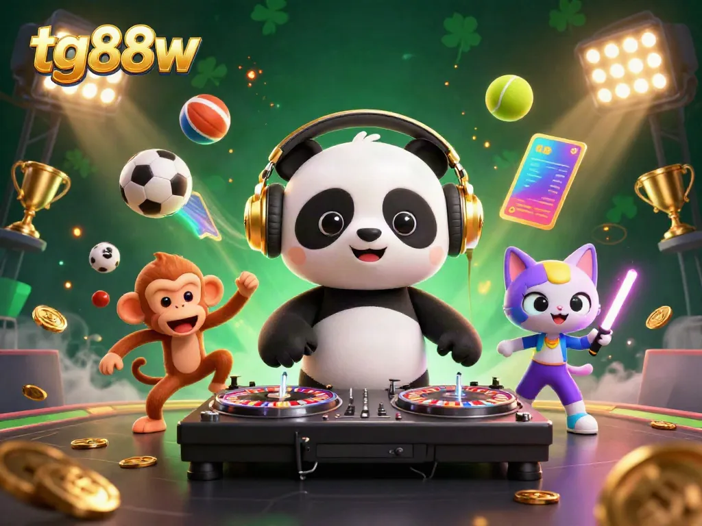 Experience thrilling gaming action at tg88w with vibrant casino characters and dynamic elements.