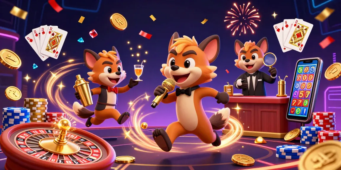 Experience the excitement at Sunwin’s casino club with lively hyena characters and golden treasures flying.