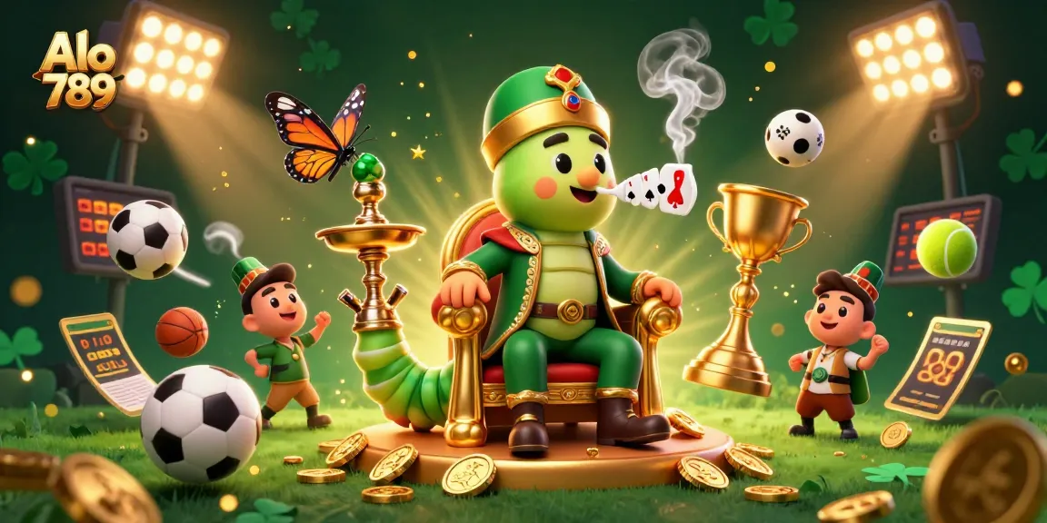 Engage in the thrilling experience of gambling at Alo 789, where cartoon characters depict vibrant casino elements.