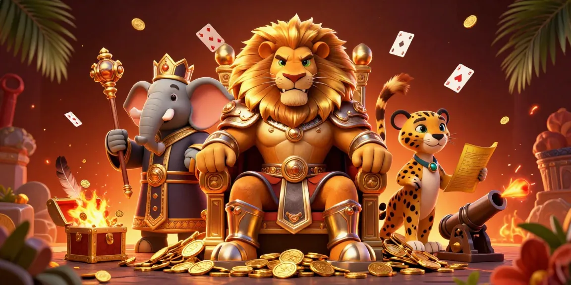 Alo 789a showcases a fierce lion king in a vibrant scene with a fighting arena, combining elements of casino action and thrilling atmospheres.